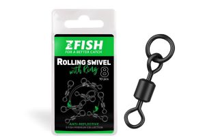 Zfish Obratlík s krúžkom Rolling Swivel with Ring Black